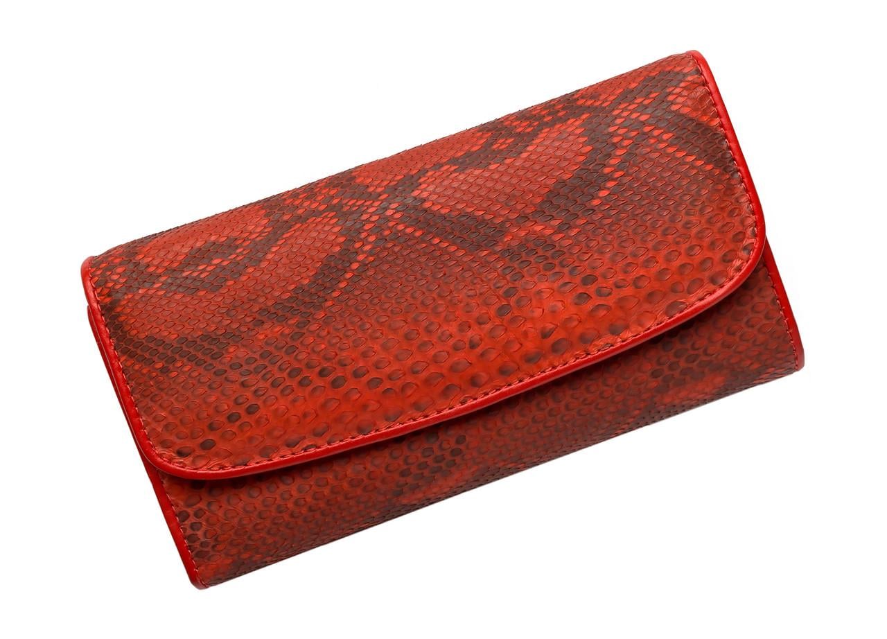 Кошелек Ekzotic Leather из кожи питона Красный ( snw25)