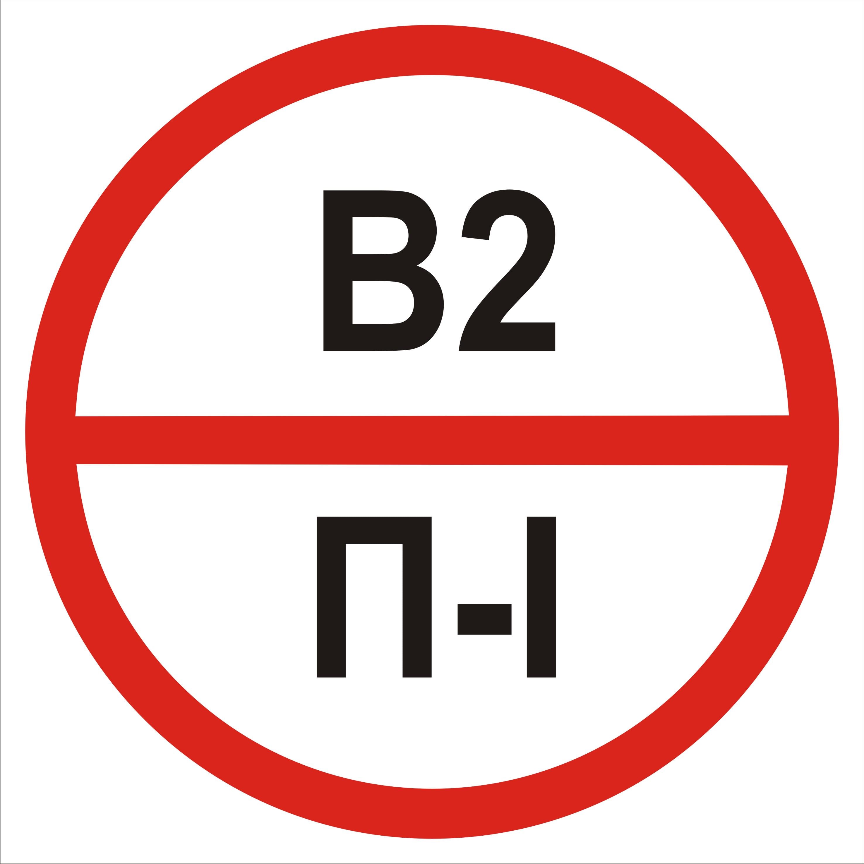 Табличка категорія приміщення В2/П1 20х20 см (00245)