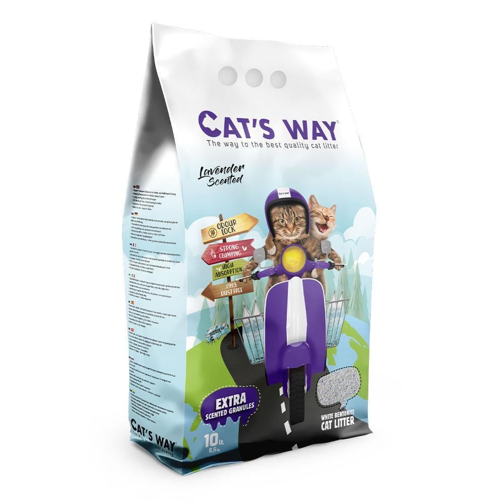 Наполнитель бентонитовый Cat's Way с ароматом лаванды 10 л Наполнитель бентонитовый Cat's Way с ароматом лаванды 10 л