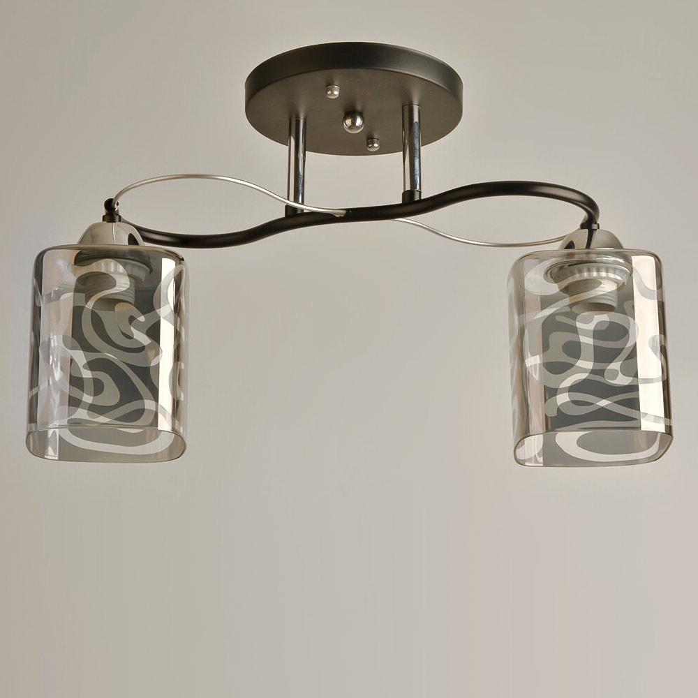 Люстра стельова Light House SRS-19059/2 з візерунком Чорний/Хром/Димчастий