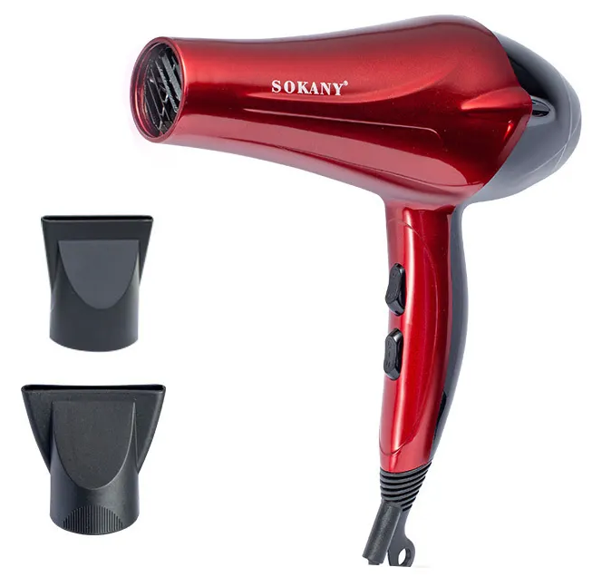 Фен для укладки волос SOKANY SK-2211 2400Вт с ионизацией и турбо режимом Red