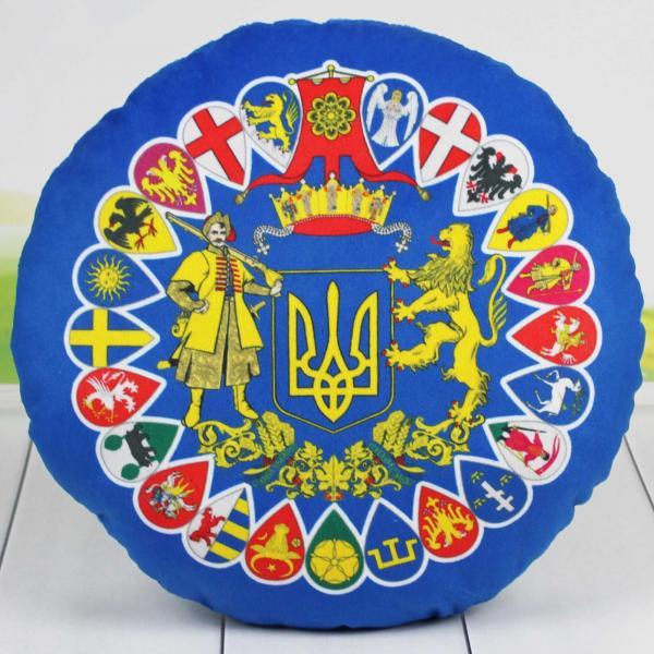 Подушка Копица с принтом Патриотическая круглая Герб 30 см (00971-5 Герб)