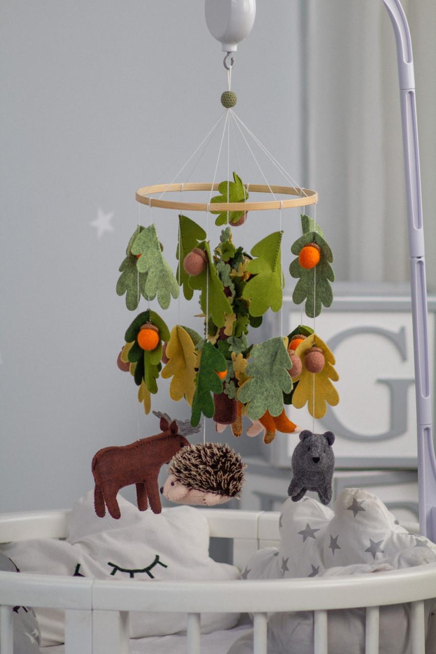 Мобиль детский музыкальный объемный WooolyWool Лес с 35 мелодиями (27861217)