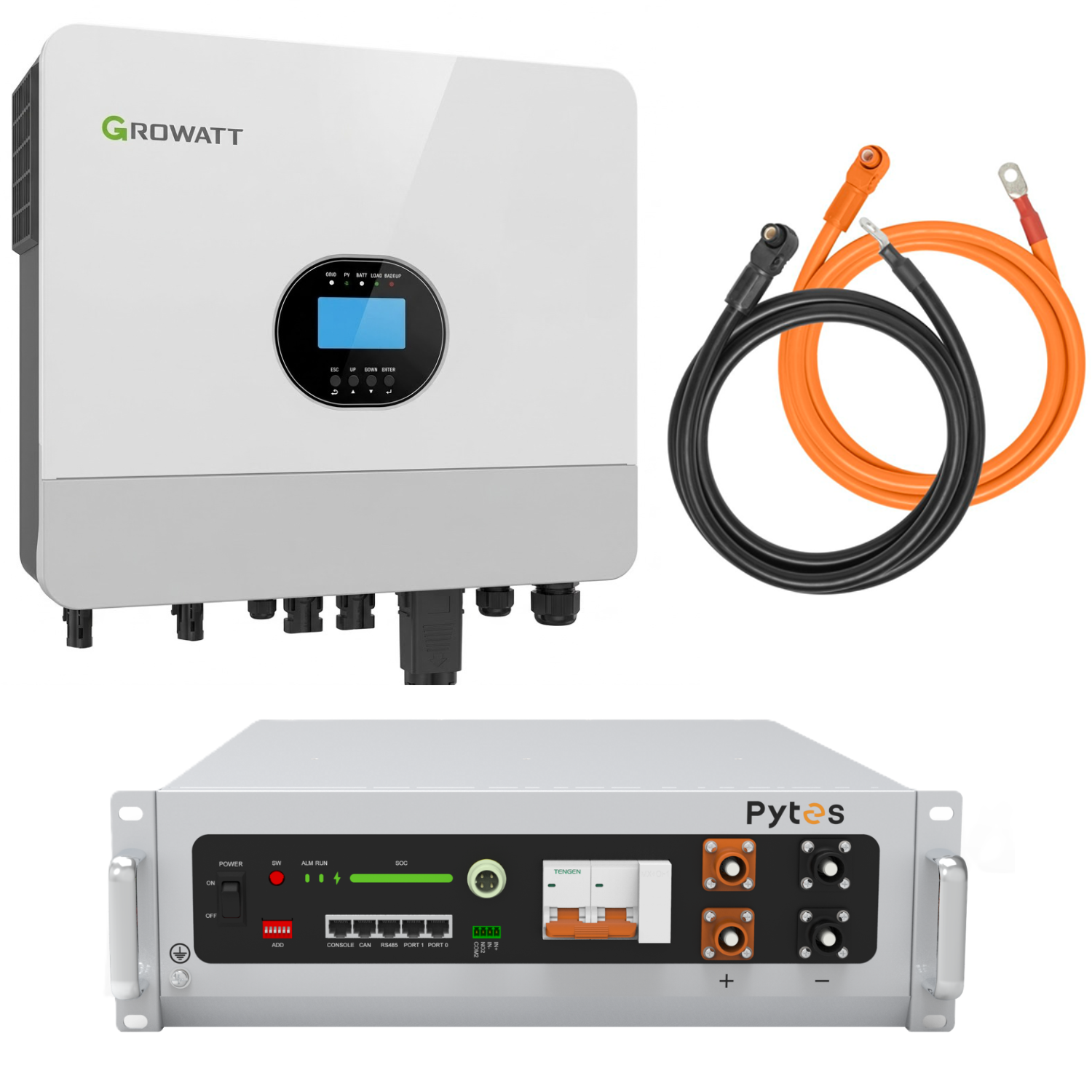 Комплект автономного енергопостачання Growatt SPF 6000 ES Plus 6 кВт та Pytes V5°α Plus H+ 5,12 кВт/год LiFePO4 Комплект автономного енергопостачання Growatt SPF 6000 ES Plus 6 кВт та Pytes V5°α Plus H+ 5,12 кВт/год LiFePO4