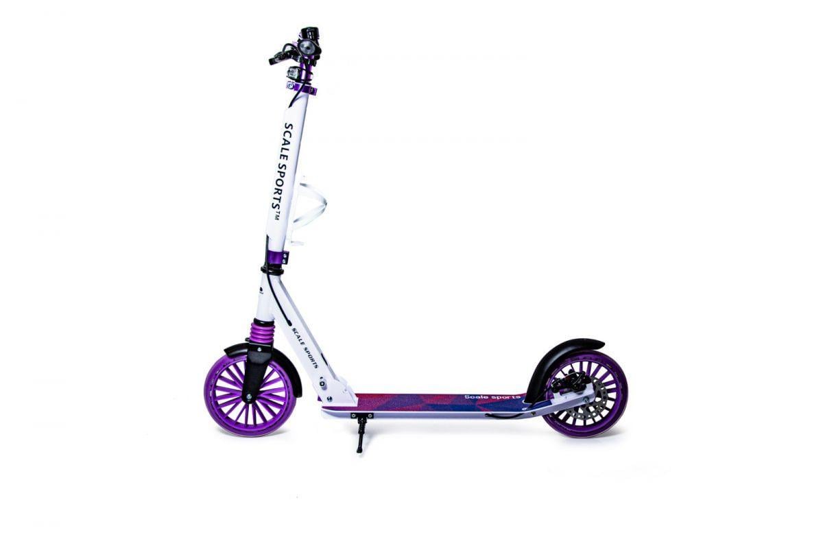 Самокат металлический Scale Sports SS-23 с дисковым тормозом и LED-фонарем Фиолетовый (2489493605) - фото 2 Самокат металлический Scale Sports SS-23 с дисковым тормозом и LED-фонарем Фиолетовый (2489493605) - фото 2