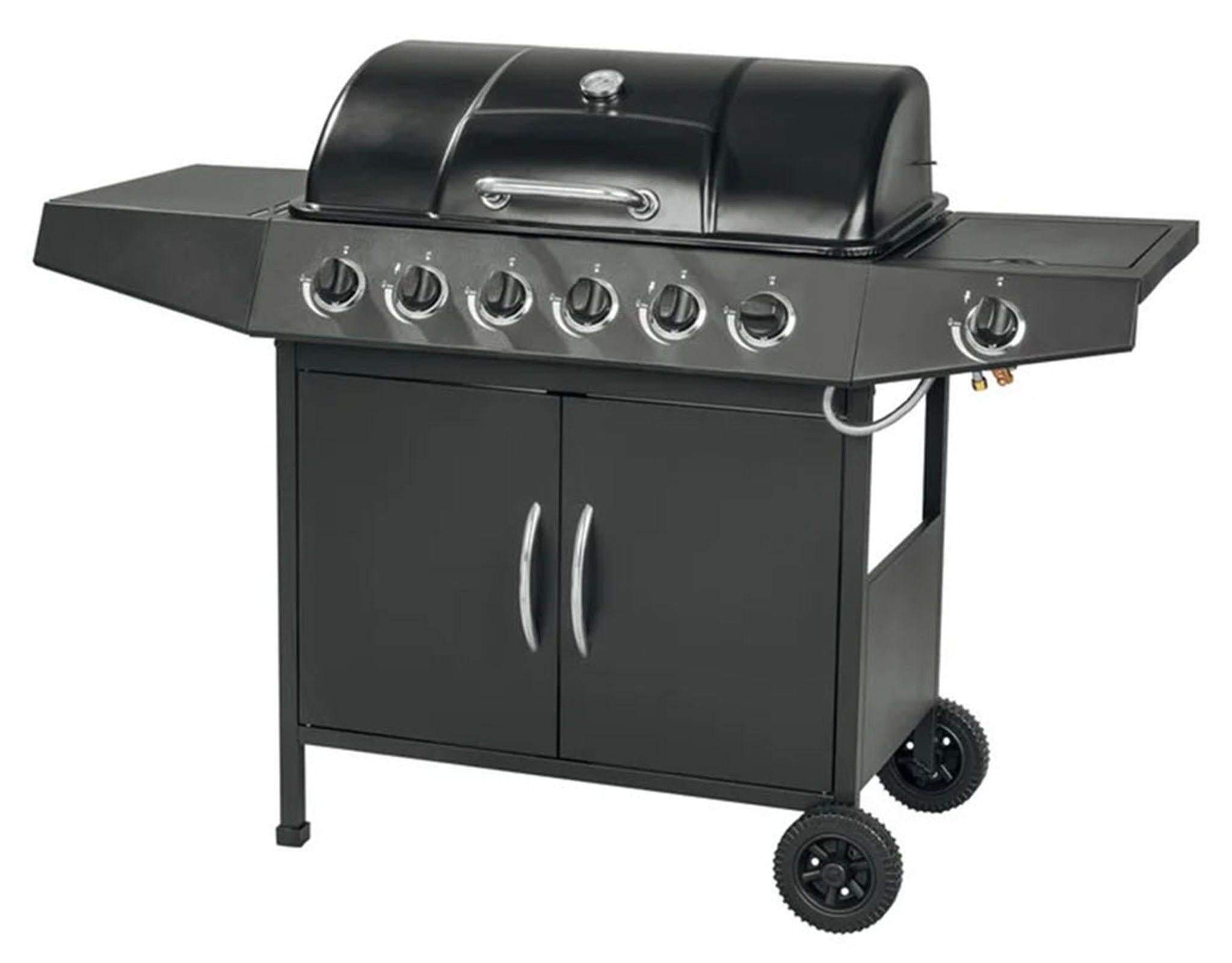 Газовый гриль GRILLMEISTER на 6+1 горелку с крышкой 17,3 кВт 69х35 см