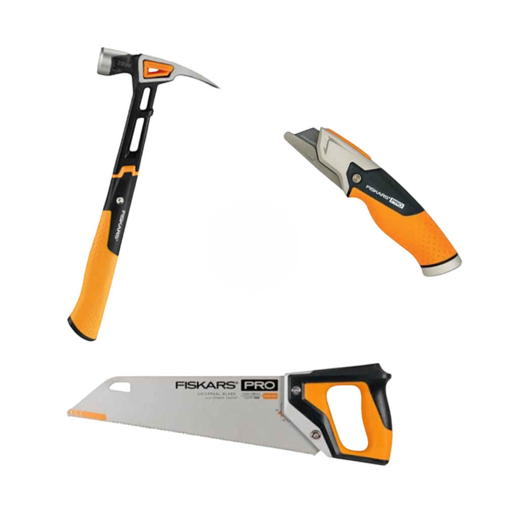 Набор Fiskars для строительных работ молоток/пила и нож (1224) Набор Fiskars для строительных работ молоток/пила и нож (1224)