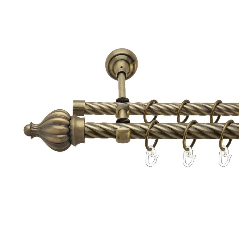 Карниз Orvit Таджа двухрядный скрученный 19/16 мм 200 см Антик (00-00017486)