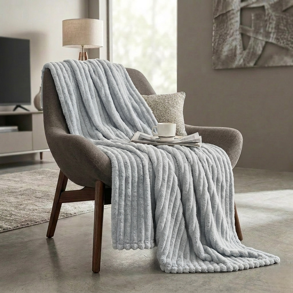 Плед на диван и кровать Shar Pei Lux 200х230 см Серый (PlaidSharPei200Gray)