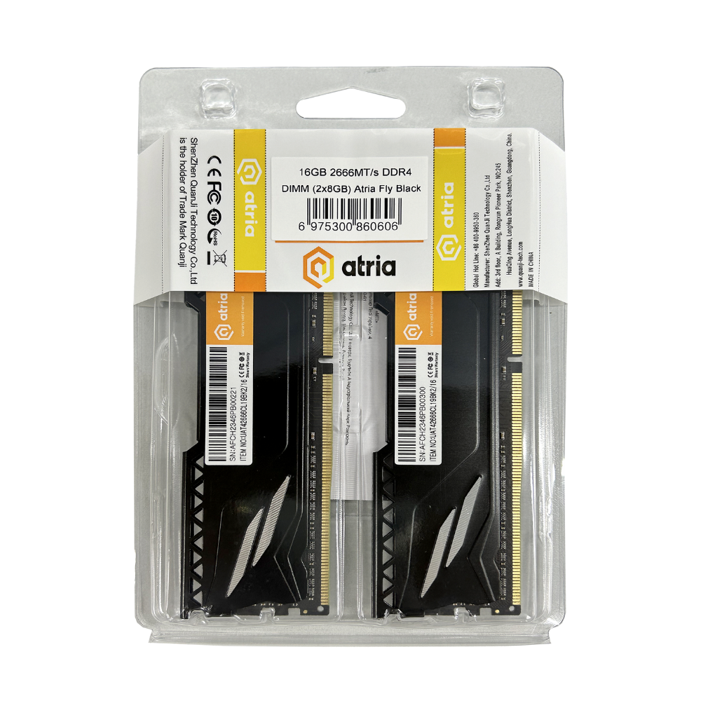 Оперативна пам'ять Atria UAT42666CL19BK2/16 DDR4/16 Gb/2666 МГц для настільних ПК (586668) - фото 1