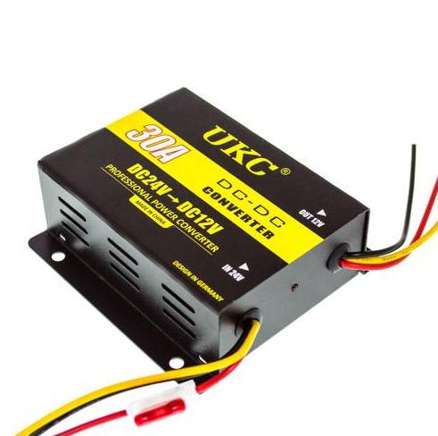 Автомобильный конвертер UKC DC/DC 24V-12V 30A до 360 Вт Черный - фото 2