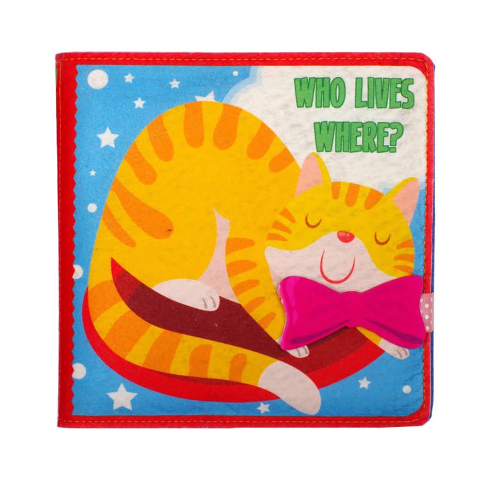 Розвиваюча фетрова книга для дітей "Хто де живе?" 823437 25 липучок