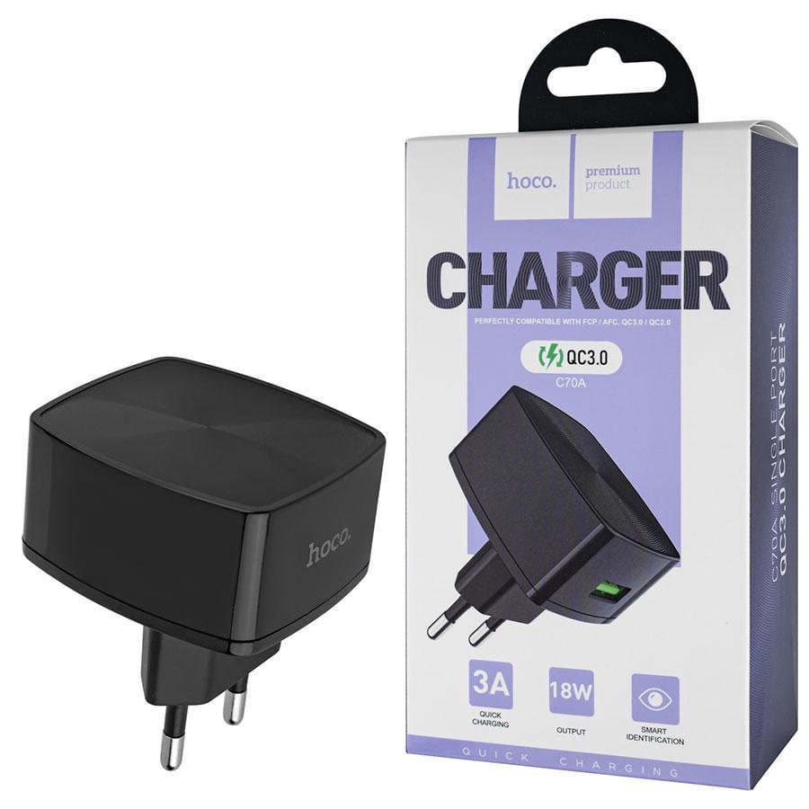 Зарядное устройство сетевое Hoco C70A Cutting-edge QC3.0 Black (231657) Зарядное устройство сетевое Hoco C70A Cutting-edge QC3.0 Black (231657)