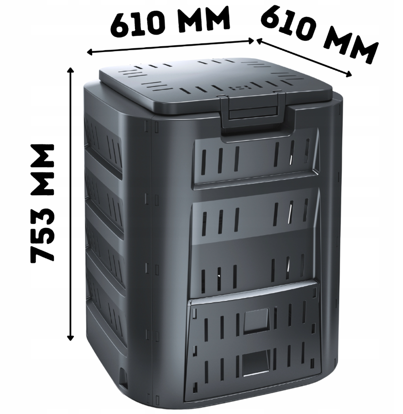 Компостер садовий Prosperplast Compogreen 220 л Чорний (IKST220C-S411) - фото 2 Компостер садовий Prosperplast Compogreen 220 л Чорний (IKST220C-S411) - фото 2