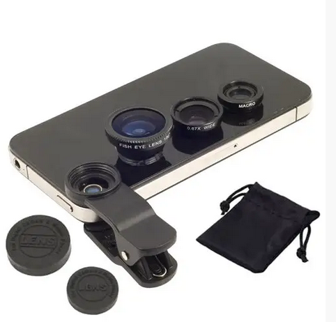 Линза для телефона макролинза Fish Eye 3в1 широкоугольная (287117)