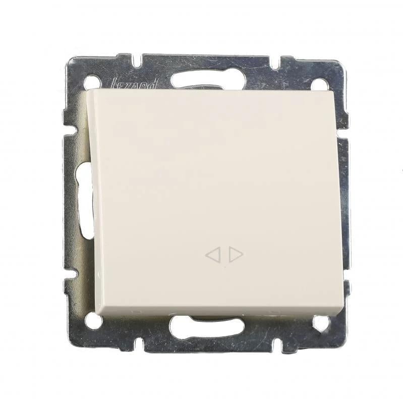 Выключатель одноклавишный Lezard Rain промежуточный 703-0388-107 Кремовый (27551757)