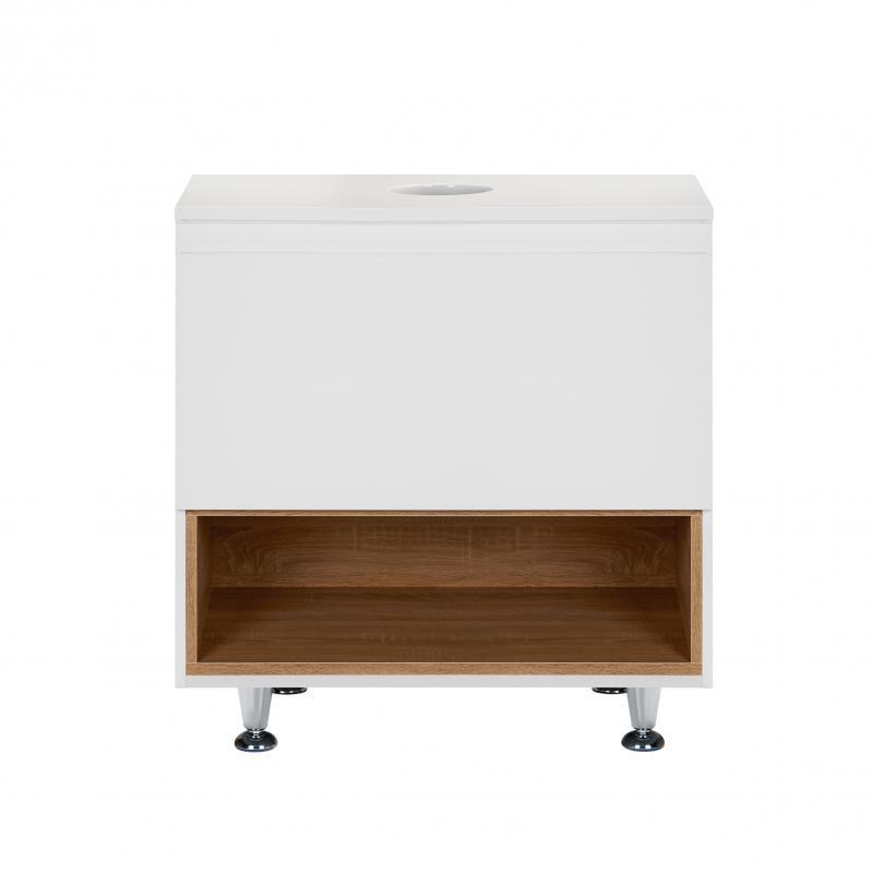 Тумба підлогова зі стільницею Q-tap Robin 600х616х437 White/Whitish oak (QT1380TNН6001WWO)
