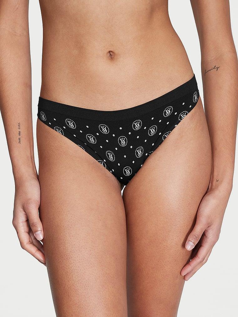 Трусики стринги Victoria's Secret Cotton Thong Panty M Черный (26760963)
