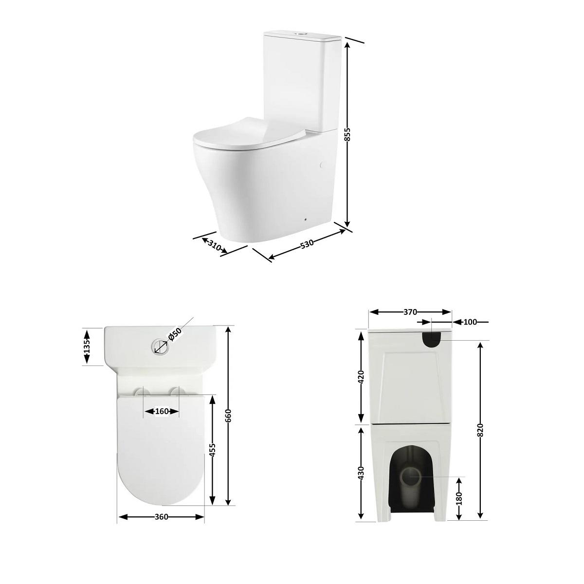 Унітаз безободковий підлоговий Qtap Virgo Ultra Quiet з сидінням Soft-close White (QT18226092AW) - фото 6