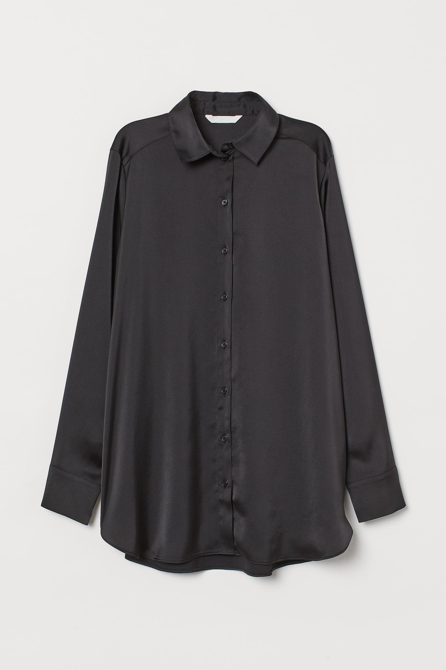 Блуза атласна S Чорний (8813961wer)