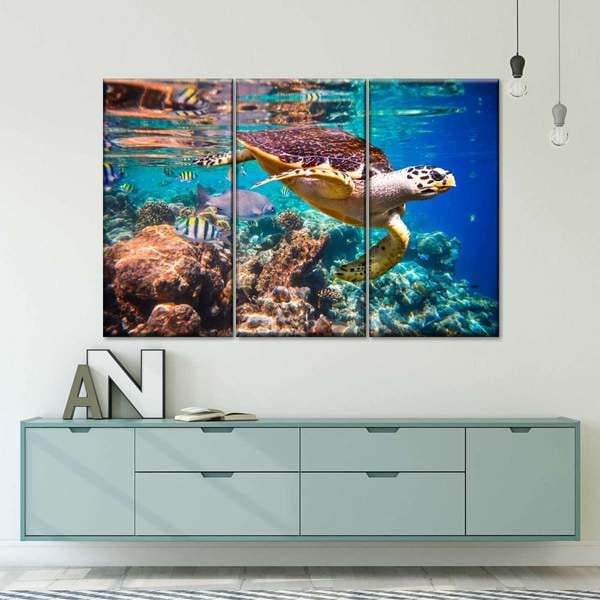 Модульная картина KIL Art Жизнь на рифе из трех частей 78x48 см (M3_M_80)