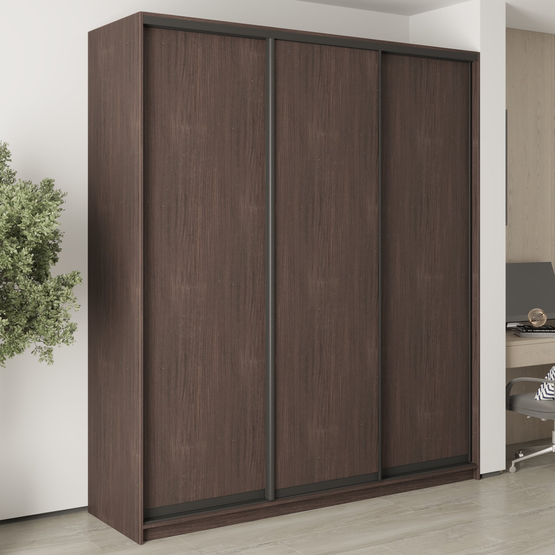 Шкаф-купе трехдверный Mebel Star Стандарт BG MBS-8625 210х60х240 см Дуб ристрето (1008036)