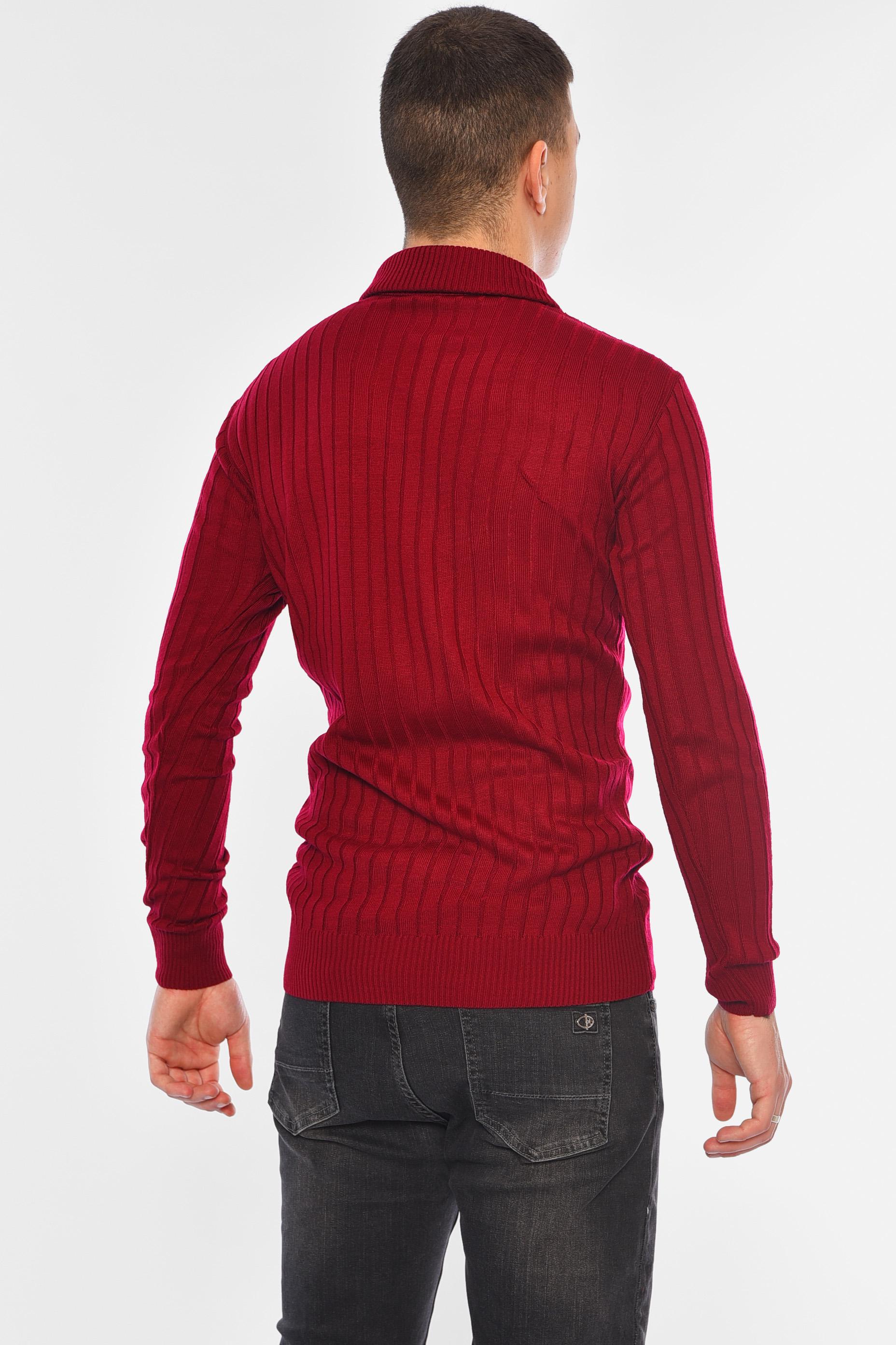Свитер мужской однотонный XL Бордовый (194509) - фото 3 Свитер мужской однотонный XL Бордовый (194509) - фото 3