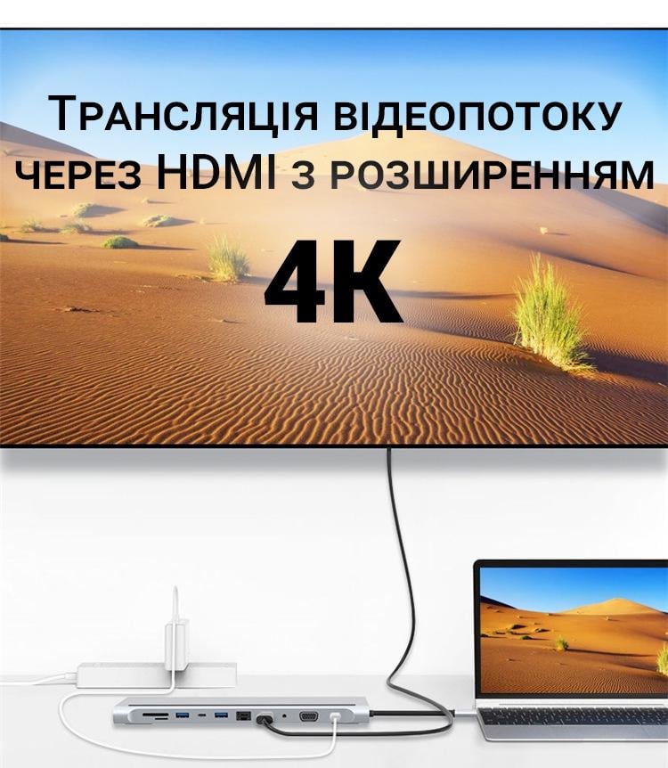 Хаб/підставка USB Type-C Addap MH-01 на 11 портів - фото 9 Хаб/підставка USB Type-C Addap MH-01 на 11 портів - фото 9