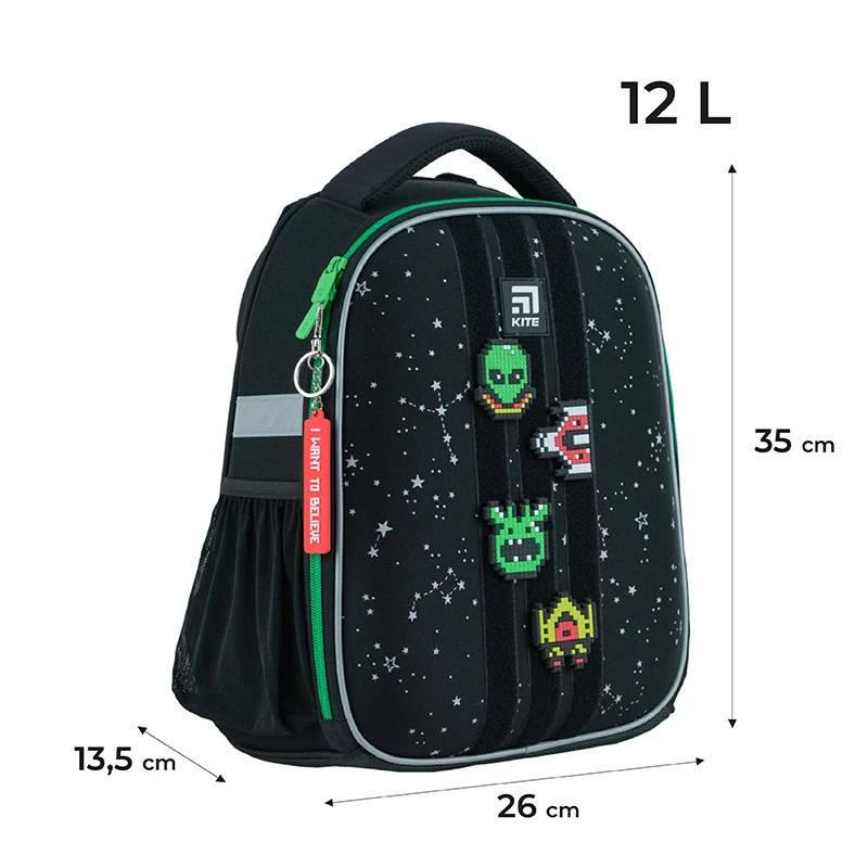 Рюкзак каркасний KITE Education UFO 35x26x13,5 см 12 л Чорний (K24-555S-7) - фото 2