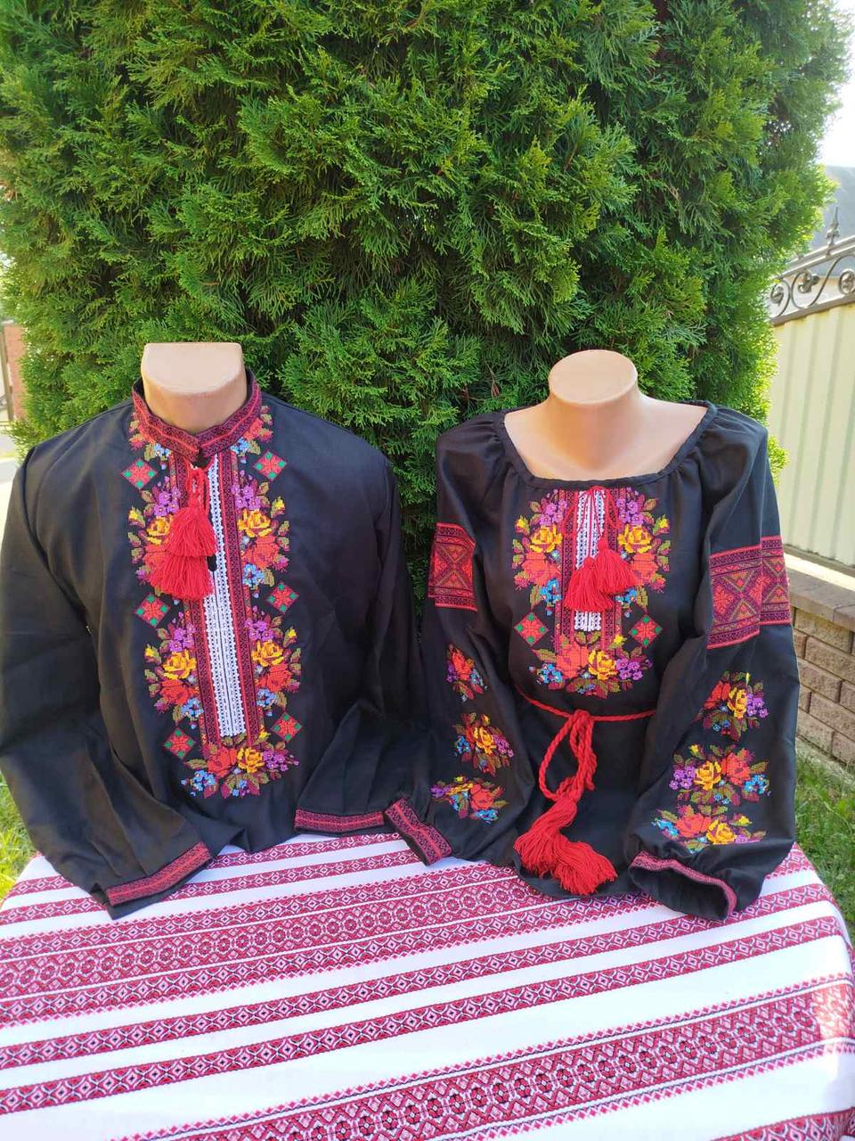 Вишиванки парні Букет р. 44 Чорний (29378293)