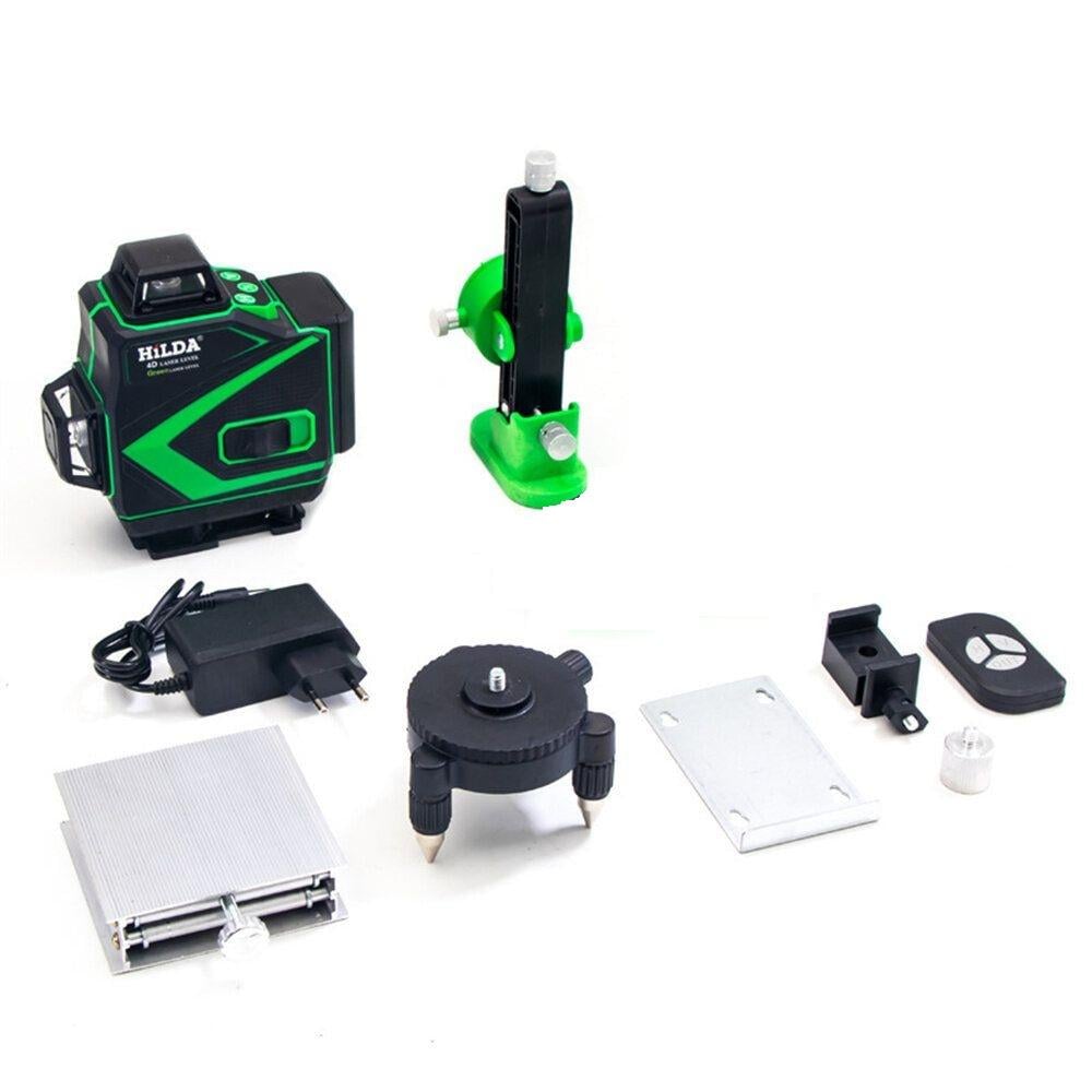Лазерний рівень нівелір HILDA 4D Ultra із зеленим променем на 16 ліній 360 градусів 2025 зі штативом - фото 11