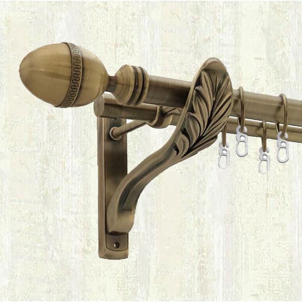 Карниз для штор Orvit Фарже двухрядный 25/19 мм ретро 240 см Антик (000-6666)