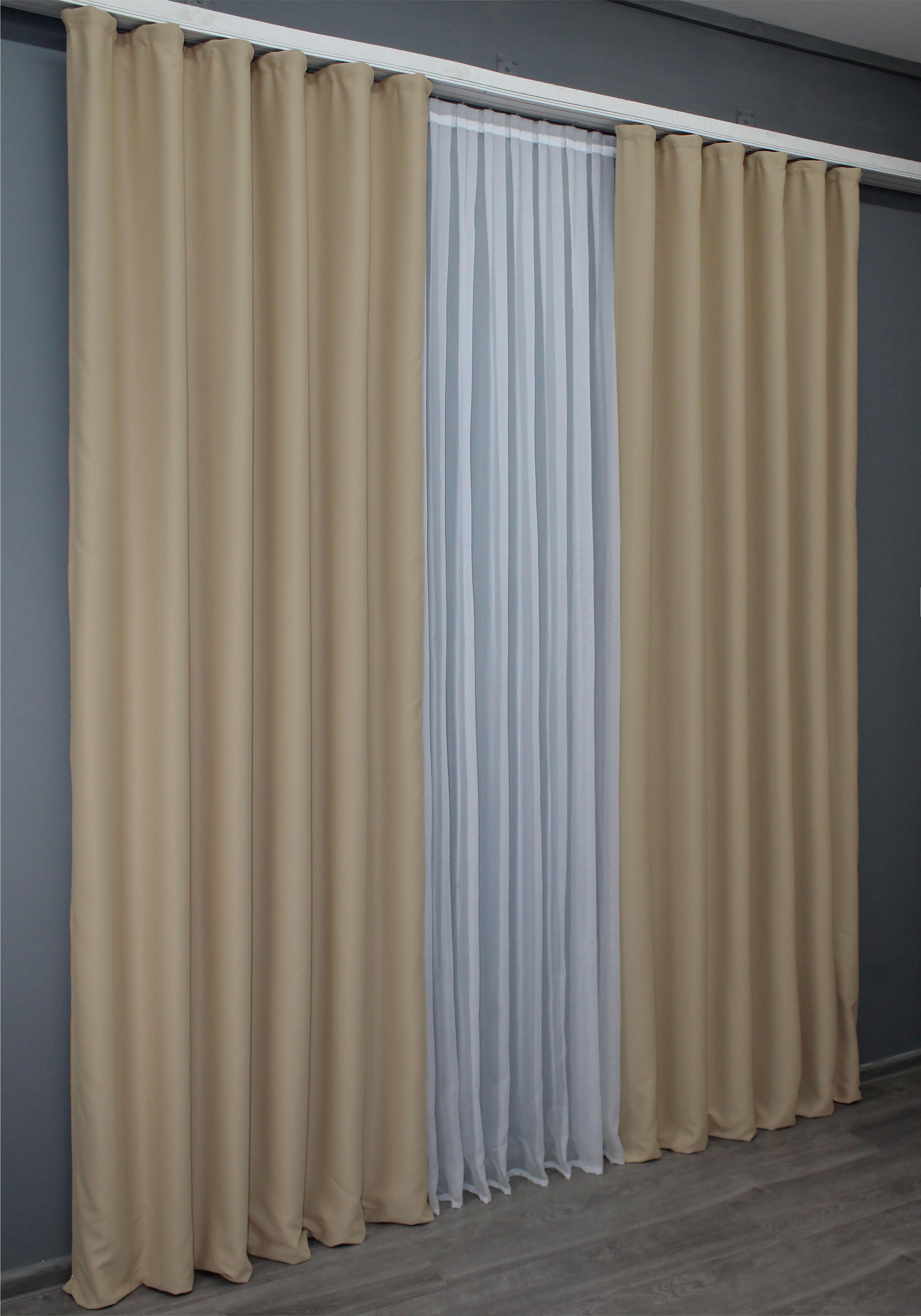 Комплект штор VR-Textil Midnight № 1230ш 100х290 см 2 шт. Темно-бежевый (31-470) - фото 4 Комплект штор VR-Textil Midnight № 1230ш 100х290 см 2 шт. Темно-бежевый (31-470) - фото 4