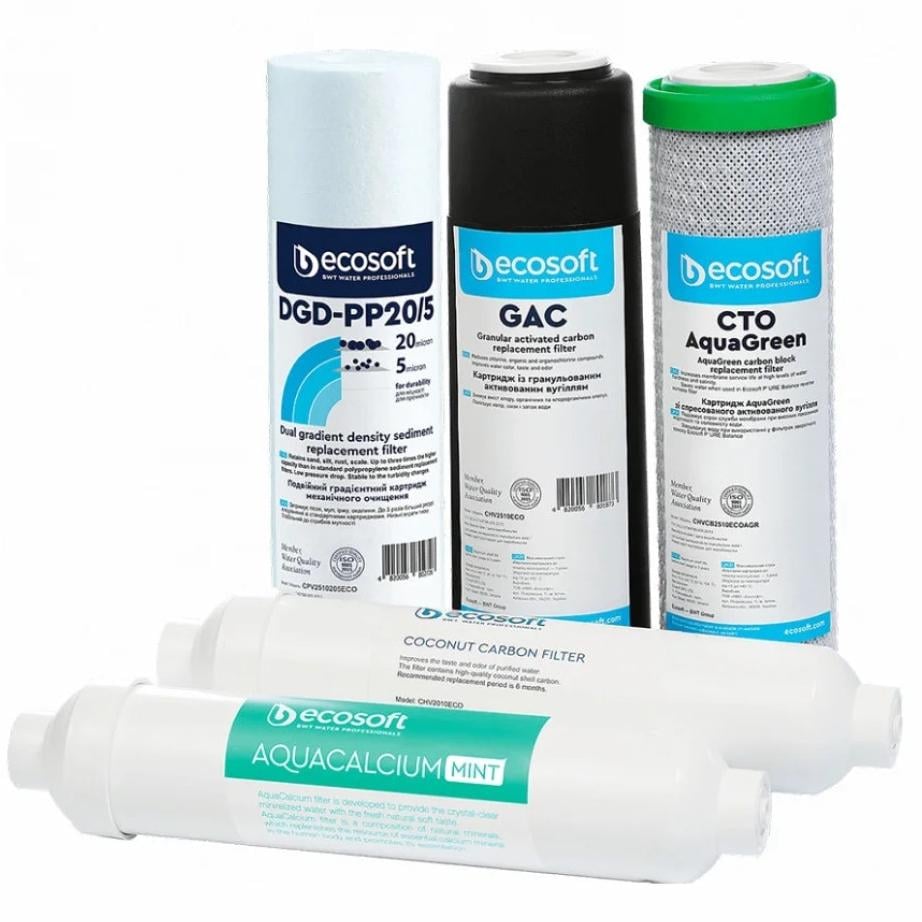 Комплект картриджей на 6 месяцев Ecosoft P'URE AquaCalcium (5177)