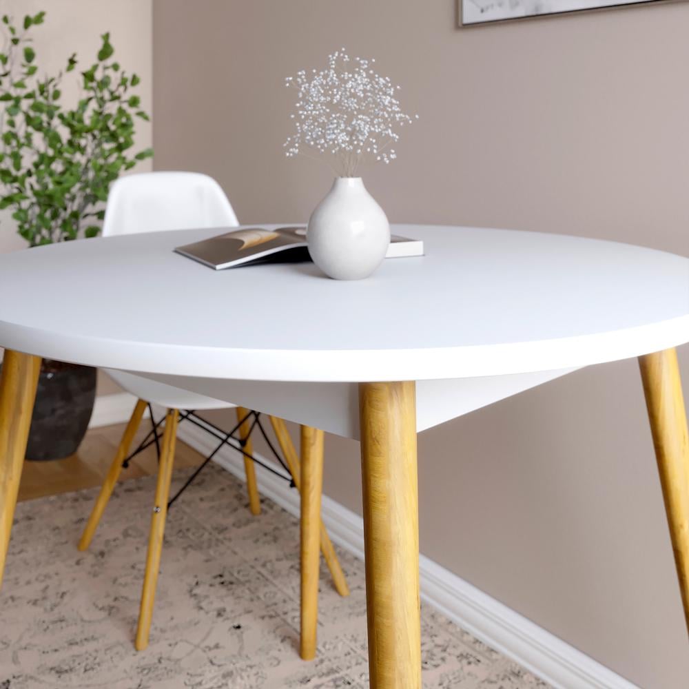 Обеденный стол Lion Маями-1 деревянные ножки 900х900х730 мм Нимфея Альба Белый (26429956) - фото 3 Обеденный стол Lion Маями-1 деревянные ножки 900х900х730 мм Нимфея Альба Белый (26429956) - фото 3