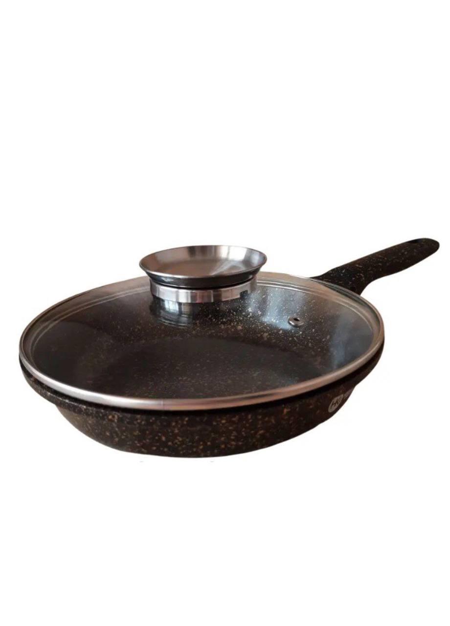Набір каструль Higher Kitchen НК-307 з гранітним антипригарним покриттям Коричневий (HK-307588) - фото 3