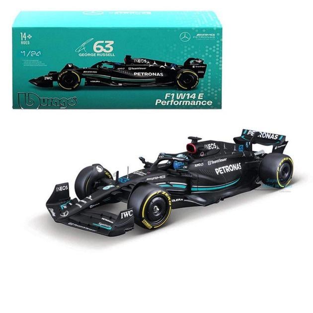 Коллекционная модель Bburago Mercedes W14-63 из металла в прозрачном боксе масштаб 1:43 Черный - фото 7