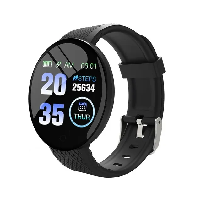 Смарт-годинник Smart Watch D18 крокомір підрахунок калорій кольоровий екран Чорний (13081214)