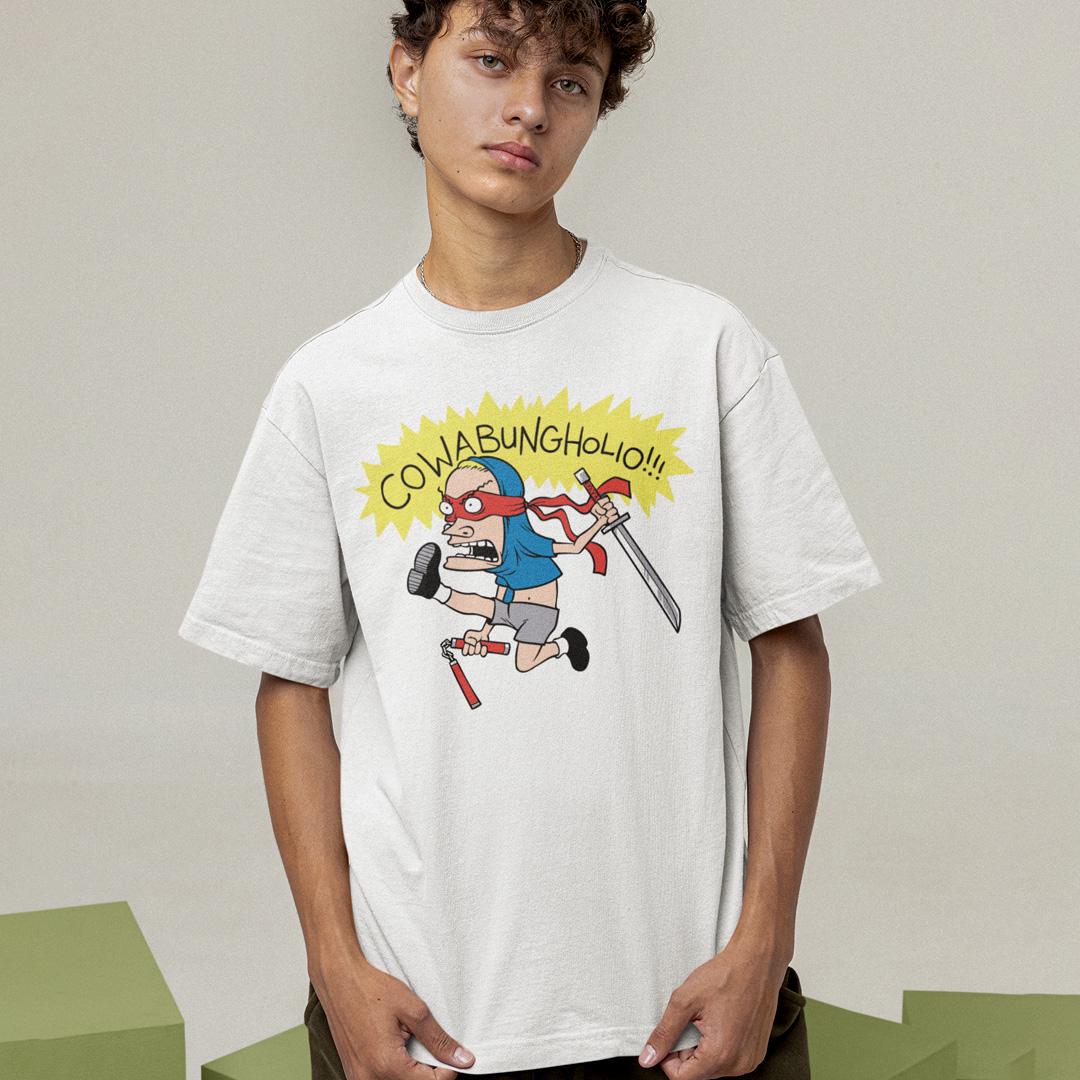 Футболка мужская Beavis And Butt Head Cowabungholio wht L Белый (00000006228)
