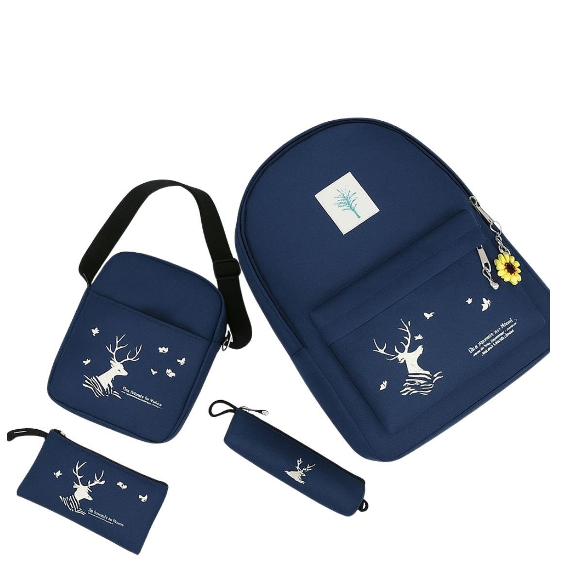 Набор 4в1 рюкзак/сумка/косметичка/пенал Синий (29164496) - фото 2