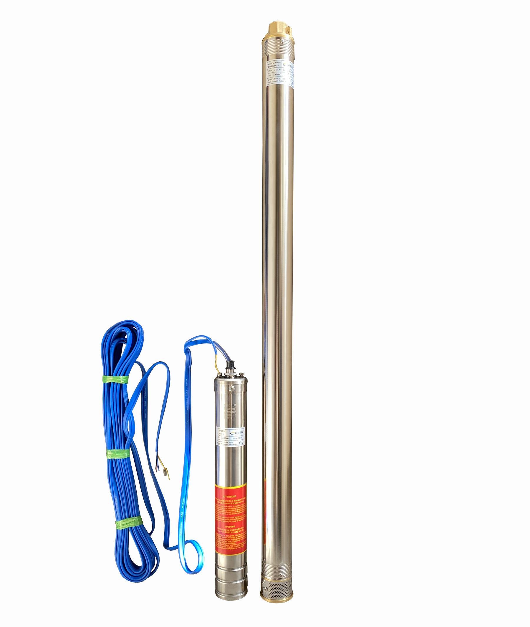 Насос свердловинний Optima 3" 3SDm1,8/39 1,1 кВт 159 м з підвищеною стійкістю до піску + пульт + кабель 15 м