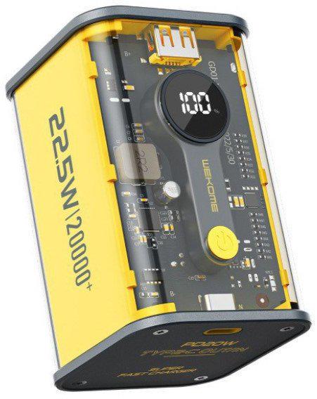 Повербанк Wekome 20000 mAh Vanguard Fast Charging PD20W/22,5W Yellow (WP-337)