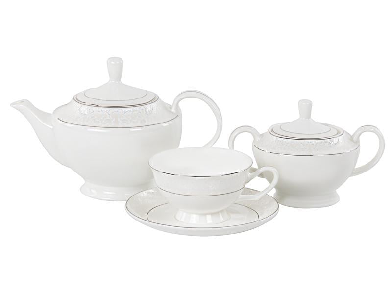 Чайный сервиз Lefard 440-111 на 6 персон с чайником Белый