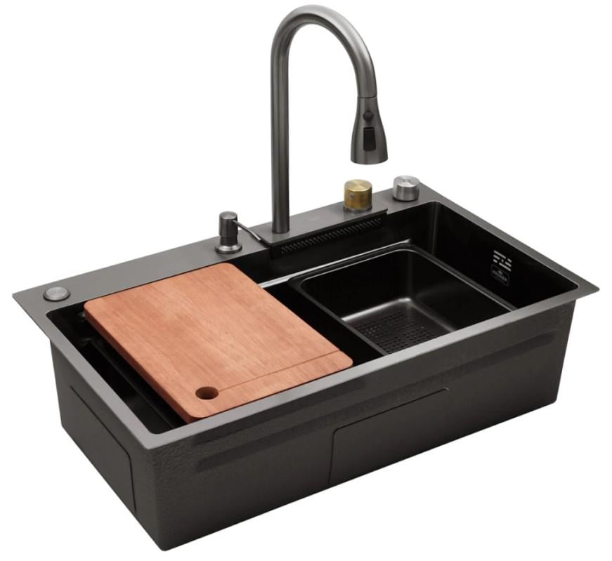 Кухонная мойка Kroner KRP Schwarze SET7545HM PVD 3/0,8 мм (CV033382)