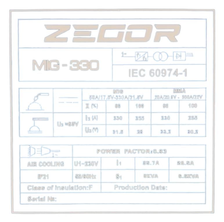 Инверторный сварочный аппарат Zegor MIG-330/IGBT/5,6 Квт 3в1 MIG TIG MMA - фото 10 Инверторный сварочный аппарат Zegor MIG-330/IGBT/5,6 Квт 3в1 MIG TIG MMA - фото 10