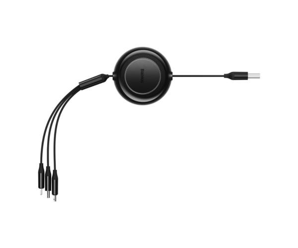 Кабель Data BASEUS Free2Draw USB-MicroUSB Lightning Type-C 3,5A 1,1 м Cluster Black (06P10368700111-02) - фото 6