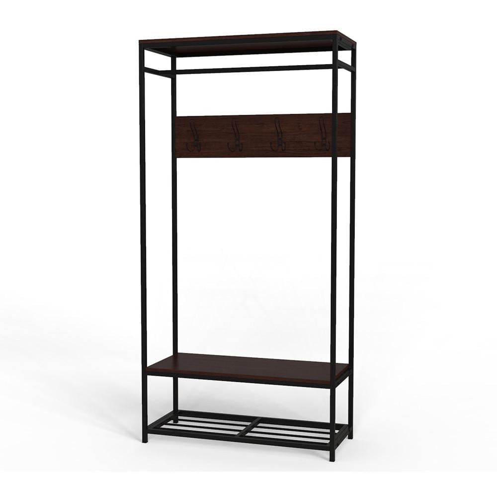 Вешалка модульная напольная Ferrum-decor Трелис 15 ДСП 16 мм 180x90x38 см Черный/Венге (FRD-105521)