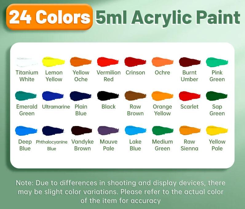 Пігменти для малювання набір акрилових фарб 5 мл 24 кол. - фото 4 Пігменти для малювання набір акрилових фарб 5 мл 24 кол. - фото 4