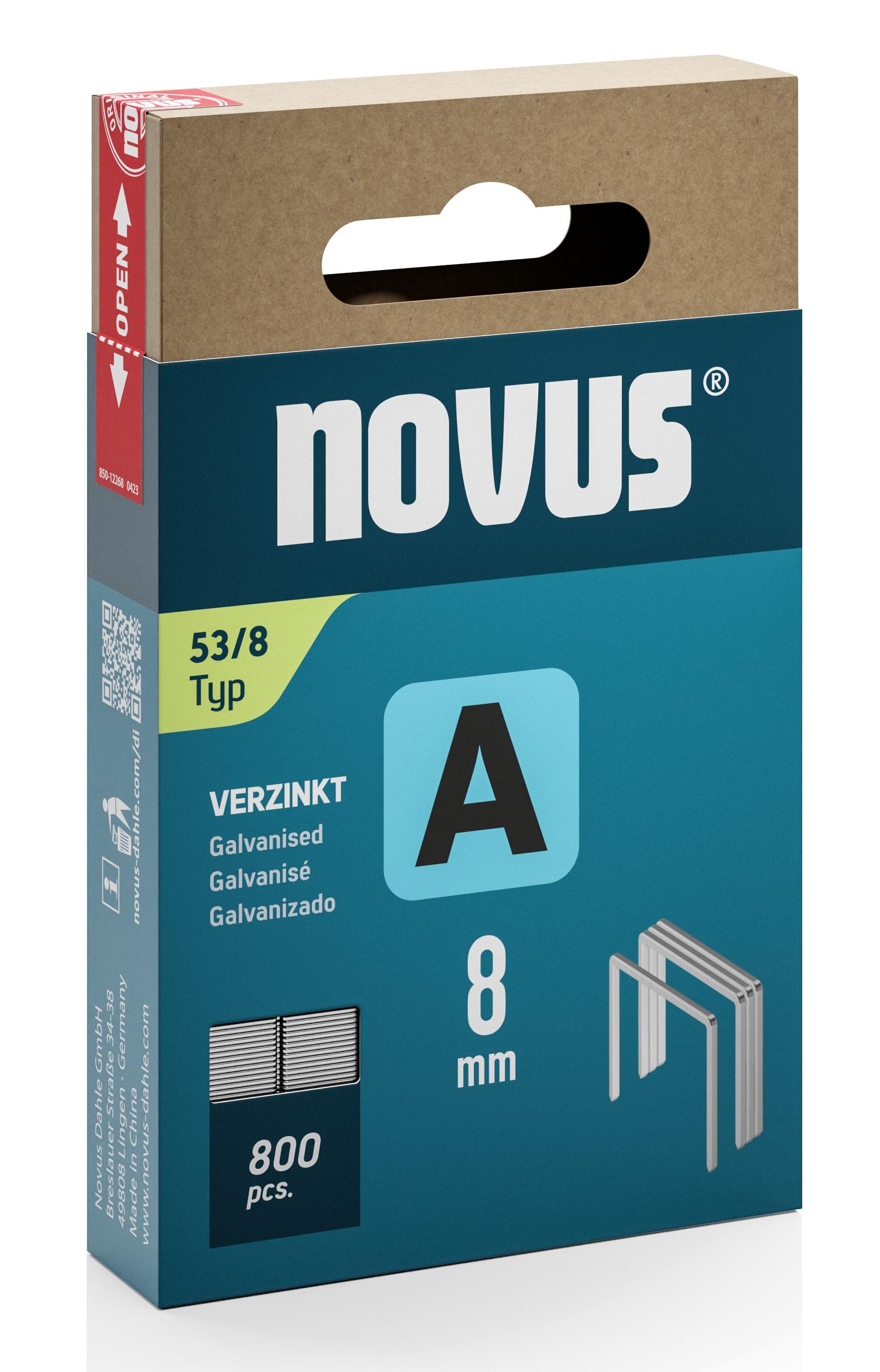 Скоби NOVUS для будівельного степлера А53 8 мм 800 шт. (042-0777)