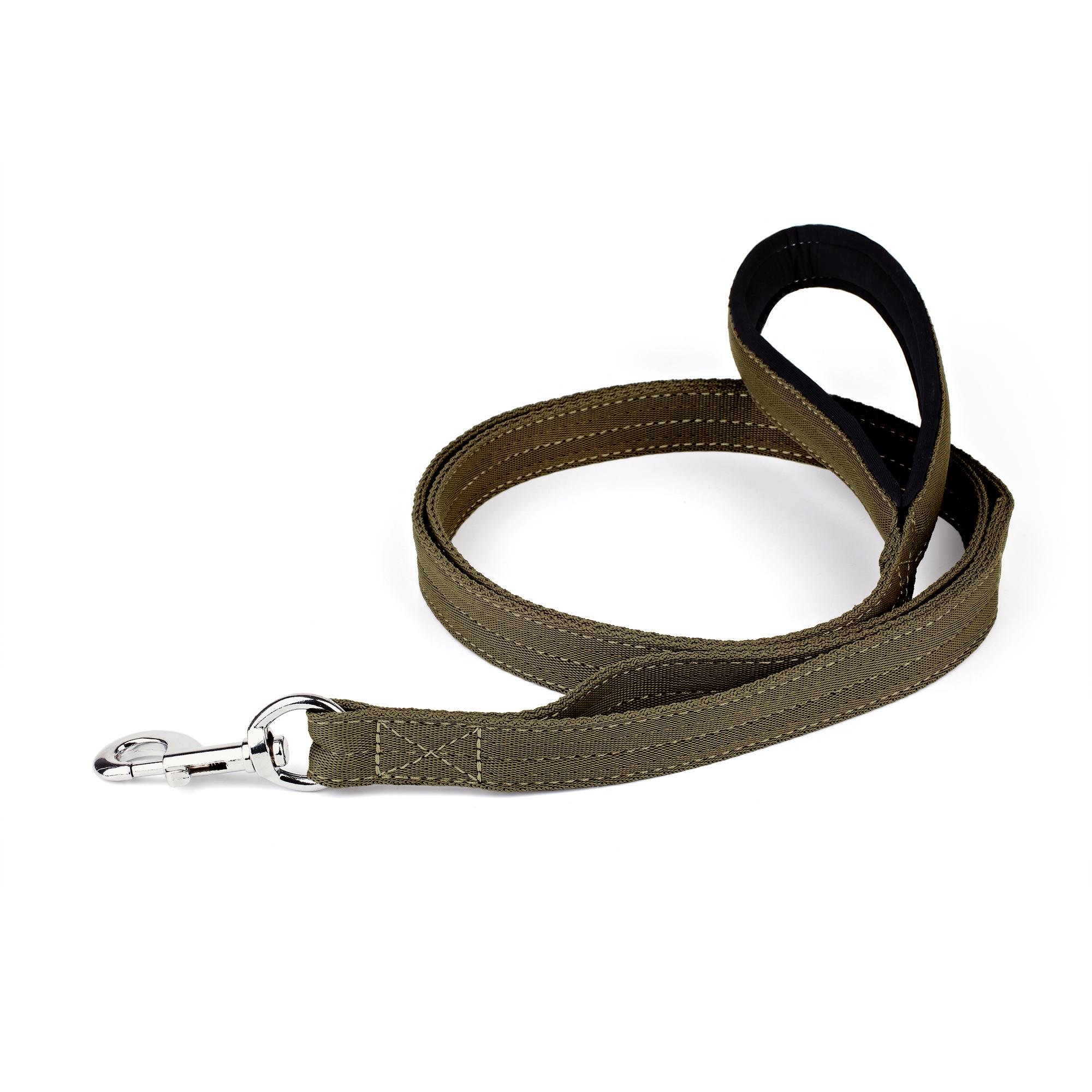 Поводок KareLine усиленный нейлоновый с 2 ручками 25 мм 1500 мм Хаки (0970/15)